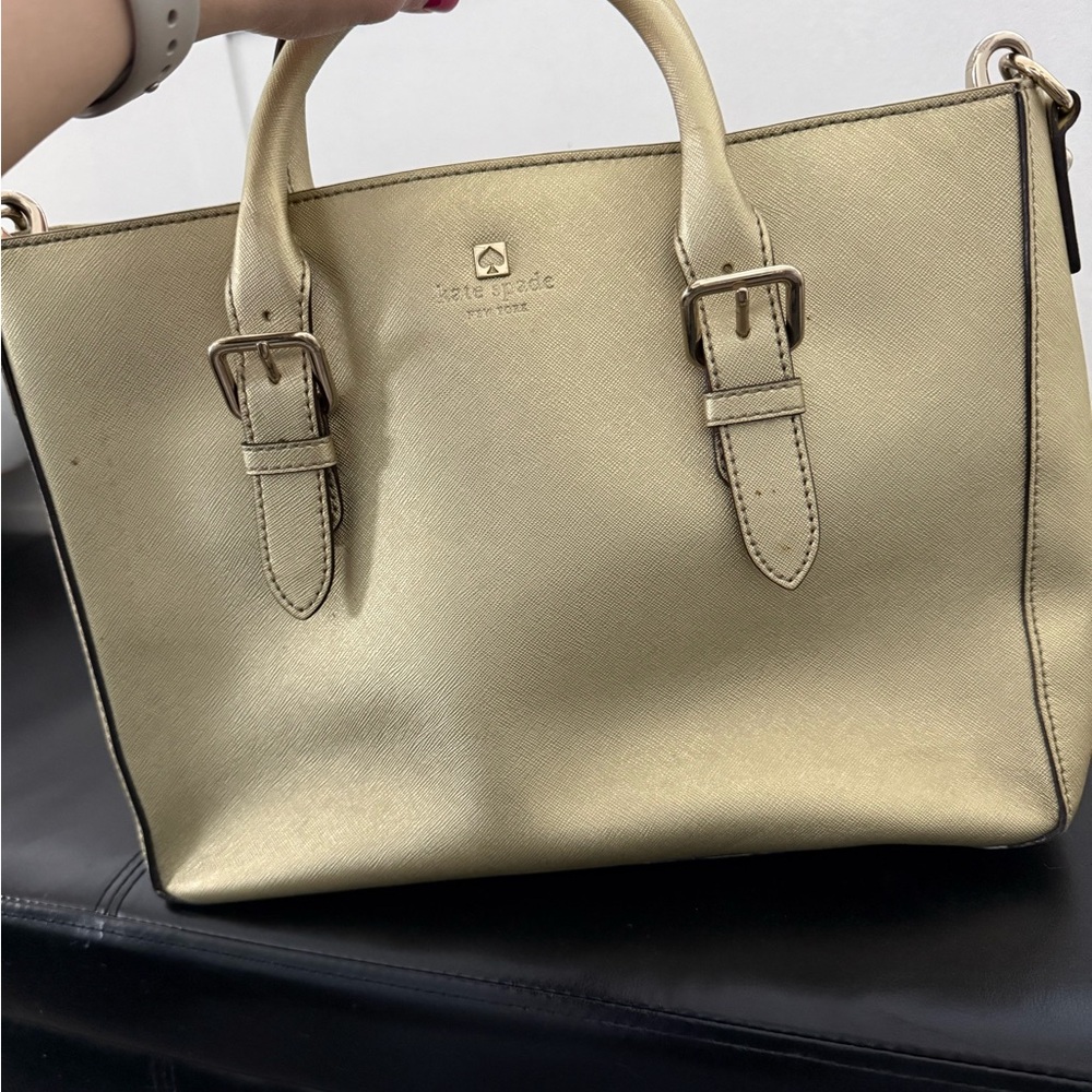 Kate Spade Gold Satchel with Metallic Sheen